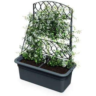 Spetebo Kunststoff Blumenkasten 80 x 59 cm Schwarz