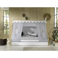 Vipack Tipi Zelt Bett Liegefläche 90 x 200 cm, inkl. Rolllattenrost, Bettschublade und Textilzeltd