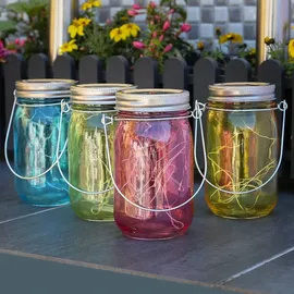 MARELIDA Laterne Glas 14,0 cm 4er Set mehrfarbig