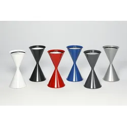 PROREGAL Klassischer Standascher für Innen- & Außenbereich | HxBxT 73x40x40cm | Stahlblech | Silber | Ascher Aschenbecher