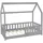 ML-Design Kinderbett Hausbett 70 x 140 cm Kiefer grau