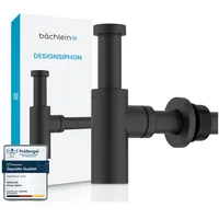 Bächlein Design Siphon Universal für Waschbecken [Matt Schwarz] -Premium