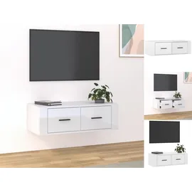 vidaXL TV-Wandschrank Hochglanz-Weiß 80x36x25 cm Holzwerkstoff