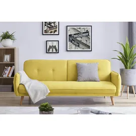 SalesFever Sofa 3-Sitzer - Strukturstoff fein gelb 368640