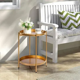 luxuskollektion Beistelltisch Ø 2 Ebenen 0 x 0 cm Gold