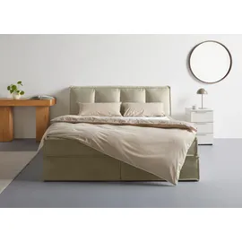 LeGer Home by Lena Gercke Boxspringbett "Addyson", lila (pearl), B:190cm L:230cm, 100% Polyester, LEGER HOME BY LENA GERCKE, Komplettbetten, Boxspringbett, Boxspringbett inkl. Topper, 2 Matratzen