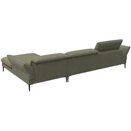 flexlux Ecksofa "Salino, Funktionssofa mit Recamiere, Relaxsofa, Ecksofa", grün (fall grün), B:340cm H:88cm T:182cm, 62% Polyester, 17% Cotton, 14% Viscose, 7% Linen, Sofas, Ecksofa, Sofa mit Arm- und Kopfteil-Verstellungen, Kaltschaum & Stahl-Wellen