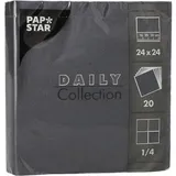 Papstar Servietten Daily Collection schwarz 2-lagig 12,0 x 12,0 cm 20 St.