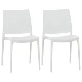 CLP Maya Gartenstuhl-Set 44 x 50 x 81 cm weiß 2 St.
