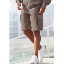 AUTHENTIC LE JOGGER "kurze Sweathose", Herren, Gr. L (52/54), N-Gr, braun (hellbraun), Sweatware, Obermaterial: 60% Baumwolle, 40% Polyester, unifarben, regular fit ca. Mitte Knie, Hosen Sweatshorts, Cargotaschen mit Webdetails, Topseller