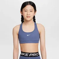 Nike Swoosh Dri-FIT Sport-BH Mädchen 491 - diffused blue/white