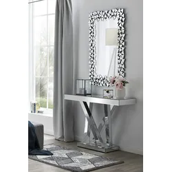 SalesFever Konsolentisch aus MDF mit Spiegelglas | B 119 x T 36 x H 81 cm | komplett verspiegelt