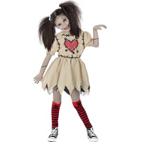 Funidelia | Voodoo Puppe Kostüm für Mädchen Horror, Halloween, Puppe, Marionette & Kasper - Kostüm für Kinder & Verkleidung für Partys, Karneval & Halloween - Größe 10-12 Jahre - Braun