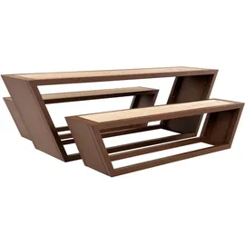 Home Deluxe Sitzgarnitur KOBON 240,5x76x60cm Stahl/Sibirische Lärche (35676)