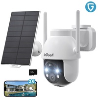 ieGeek 2K HD Überwachungskamera Aussen Solar, 360° PTZ Überwachungskamera Aussen Akku, 2.4GHz WLAN Kamera mit PIR Bewegungsmelder, mit 32GB SD K...
