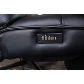 KAWOLA Relaxsessel MIKO Leder 75 x 115 x 75 cm schwarz drehbar mit Kopfteil