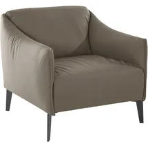 W.Schillig Cocktailsessel "sally", braun (stone z59), B:84cm H:78cm T:84cm, Longlife Xtra-Leder Z59: Glattleder mit modischer Prägung. Hautstärke 0, 9 - 1, 1 mm., Sessel, Cocktailsessel, mit Metall-Winkelfüßen in Schwarz pulverbeschichtet