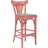 2er-Set Cabris | Bugholz Barhocker | Holz / Samt | Rosa / Taupe | Bugholz