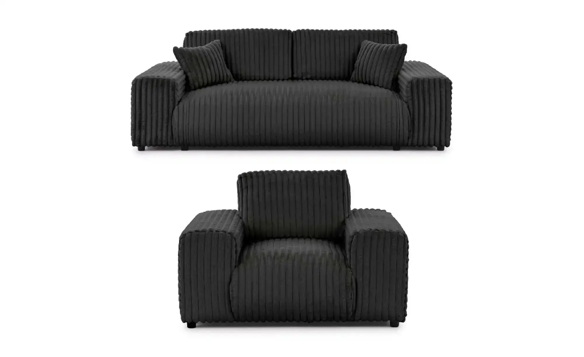 S-STYLE Polstergarnitur 2er-Set  Mollis ¦ grau ¦ Maße (cm): B: 213 H: 79