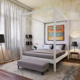 Weber Industries HIMMELBETT ROMANCE / Bett 140x190 - Weiß - Weiß