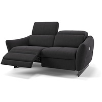 Sofanella 2-Sitzer Stoff Modena, Relaxsofa, Designsofa, Designer Couch, Italienisches Sofa, 2er Sofa schwarz