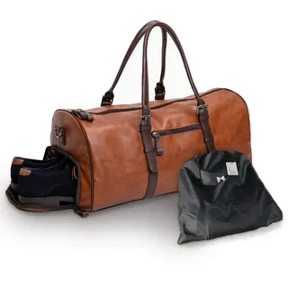 gentlemen's hd Gentlemen's® Weekender London - Reisetasche mit separatem Schuhfach - Sporttasche für jeden Anlass - vegan mit Schultergurt und Trackerfach - Perfekt für Reisen, Arbeit und Sport