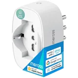 Meross Italienische WLAN-Steckdose, Smart Steckdose mit Energieüberwachung, intelligente Steckdose kompatibel mit Apple HomeKit, Alexa und Google Home, Timer-Funktion, Fernbedienung, 3840W, 16A,