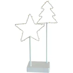 Metallstern mit Baum batteriebetrieben 35 LED warmweiss