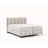 Fun Möbel Boxspringbett Schlafzimmerbett sophie 180x200cm Stoff Salvador Beige,