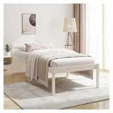 furnicato Bett Seniorenbett Massivholz Weiß 195,5 x 95,5 x 70,5 cm (1-tlg), Pflegebett mit Kopfteil, Stauraum und seniorengerechter Sitzhöhe weiß 95.5 cm x 195.5 cm x 70.5 cm