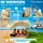 eloneo Strandzelt, Sonnensegel Strand 300x300x200 cm, LSF 50+, Sonnenschutz für Strand mit Sandschaufel, Heringen und 4 Stabilitätsstangen, 8 Personen, Creme