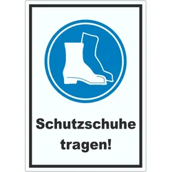 Schutzschuhe tragen Aufkleber A2 (420x594mm)