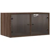 vidaXL Wandschrank mit Glastüren Braun Eichen-Optik 68,5x37x35 cm