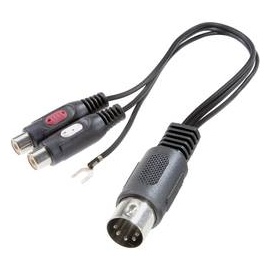 SpeaKa Professional SP-7870284 Cinch / DIN-Anschluss Audio Y-Adapter [1x Diodenstecker 5pol (DIN) -