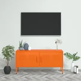 vidaXL TV-Schrank Lowboard 105x35x15 cm Orange Metall