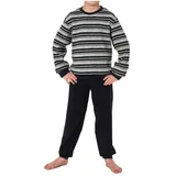 NORMANN Frottee Pyjama langarm Schlafanzug Bündchen - 64779 in grau | Gr.: 122/128