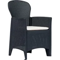 vidaXL Rattan Kunststoff Set 3-tlg. anthrazit/optik