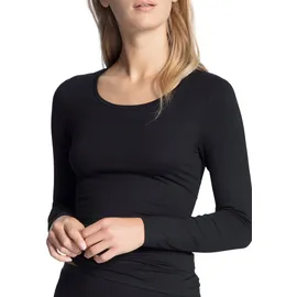 CALIDA Natural Comfort Top Long Sleeve schwarz, Baumwolle, Medium Damen,