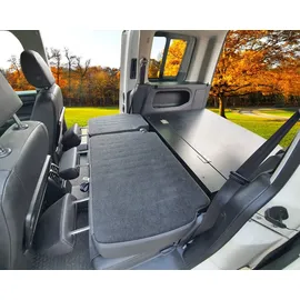 BREMER SITZBEZÜGE Multiflexboard klappbar kompatibel mit VW Caddy Kurz und Maxi ab 2003 Bettverlängerung Camping Zubehör Wohnmobilbett Camper Schlafauflage/Höhe ca. 31cm inkl. Konsolen in Schwarz
