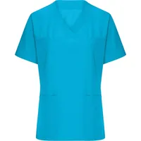 James & Nicholson Ladies' Stretch-Kasack Elastischer Kasack mit V-Ausschnitt blau, Gr. L