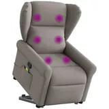 vidaXL Massagesessel mit Aufstehhilfe Taupe Stoff