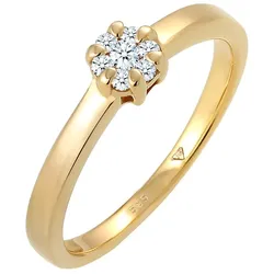 Elli DIAMONDS Blume Verlobung Diamant (0.12 ct.) 585 Gelbgold 54 Damen 