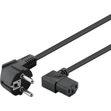 goobay Netzkabel,96042,1,5 AA8m, Schwarz- Schutzkontaktstecker (TypF, CEE 7/7) > GerätebuchseC13 (Kaltgeräteanschluss)