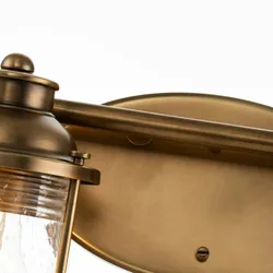 Licht-Erlebnisse Wandaußenleuchte BRENO Messing Transparent Industrial Design IP44 4xE27 LE121344