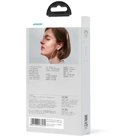 Joyroom JR-EW06 Wired Series Halbe In-Ear-Ohrhörer, Metall, verdrahtet, Silberweiß