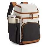 TOURIT Isolierter Kühlrucksack 30 Dosen, Auslaufsichere Lunch Kühltasche mit Zwei Fächern Leichter, wasserdichter Kühlrucksack für Damen und Herren Ideal für Strand, Camping, Picknick, Wandern Reisen