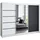 A&J MöbelLand Schiebetürenschrank VILUNO 200 x 215 x 59,5 cm Schwarz/Weiß