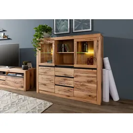 MASSIVMOEBEL24.DE Highboard 155 x 140 x 43 cm Beige