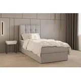 e-meubles Kontinentalbett, Boxspringbett, Bett mit bettkasten, Bonell-matratze und Topper, Doppelbett Boxspringbett 05 - Hellgrau - Hellgrau