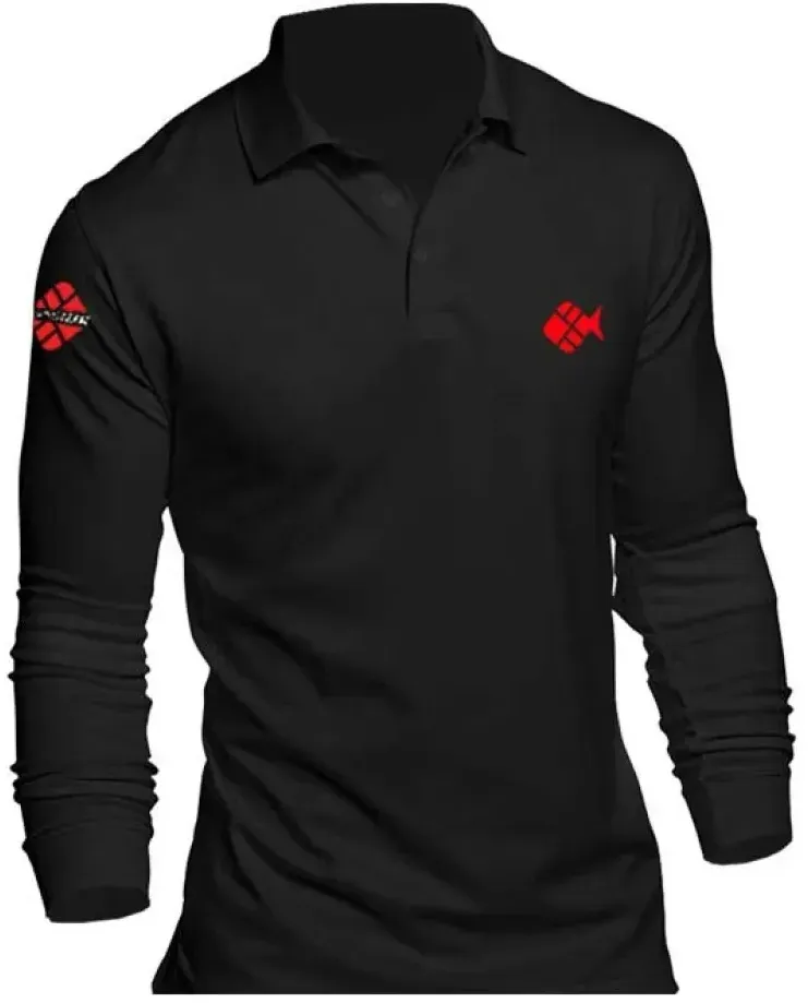 Pathos Langarm-polo - Black - 2XL